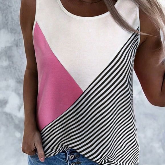 🟢Sleeveless color block Top-NWOT - Picture 1 of 4